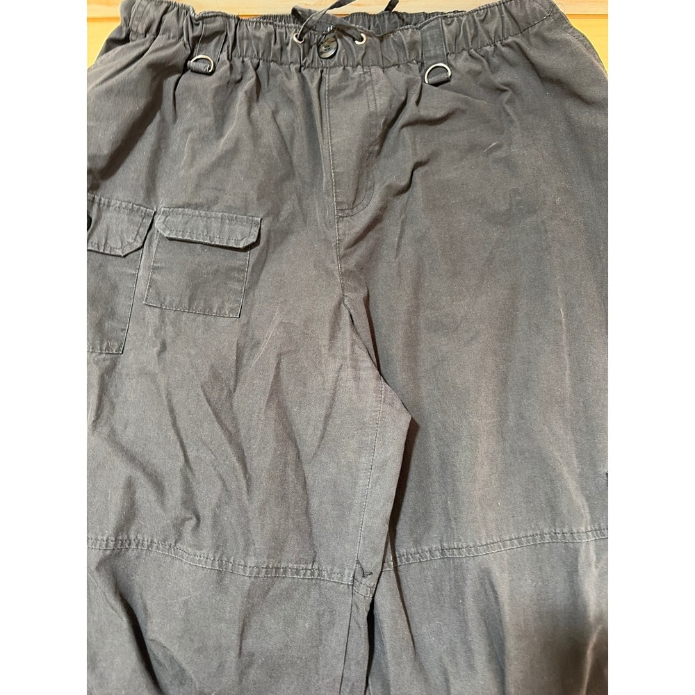 Charlotte Russe Mens XL Black Cargo Pants Elastic Waist D-Ring